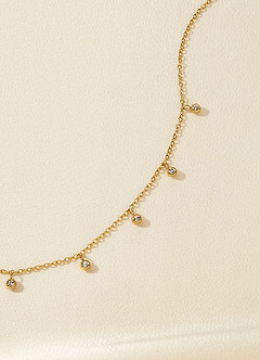 front Floating Multi-Stone Bezel Necklace