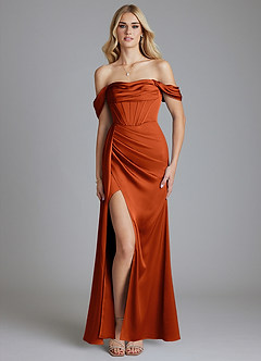 Azazie Amyra Vestidos de damas de honor Vestido de Pimenton de Satén Elástico de Corte Sirena Convertible con Vestidos sin tirantes image9