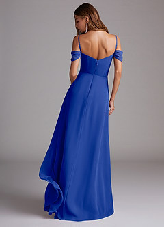 Azazie Marley Jurken voor bruidsmeisjes Converteerbaar Jurk van Chiffon met A-Lijn Off the Shoulder Koningsblauw image7