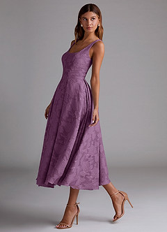 Azazie Amalie Brautjungfernkleider A-Linie Plissee Blumen-Burnout Kleid Blauregen image4