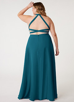 Azazie Clarice Bridesmaid Dresses Ink Blue A-Line Halter Chiffon Dress image9
