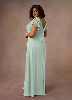 Azazie Reneya Mother of the Bride Dresses Agave A-Line Pleated Mesh Dress image9