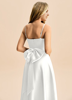 Azazie Rumi Junior Klä av A-Line i Stretch Satin Plisserad image6