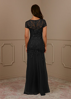 Azazie Laurie Mother of the Bride Dresses Black Mermaid Scoop Sequins Tulle Dress image6