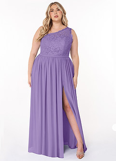 Azazie Demi Bridesmaid Dresses Tahiti A-Line One Shoulder Chiffon Dress image11