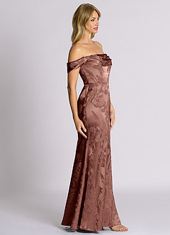 Azazie Saige Brudtärnklänningar Klä av Sjöjungfru i Jacquard Av axeln Espresso image6