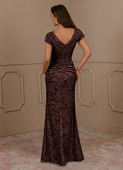 Azazie Roya Mother of the Bride Dresses Ganache Mermaid Ruched Floral Burnout Dress image4