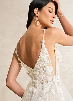 Azazie Avia Wedding Dresses Diamond White Champagne Mermaid Sequins Lace Dress image8