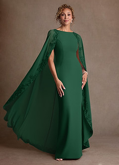 Azazie Artemisia Klänningar till brudens mor Klä Tubklänning i Chiffong Spets Mörkgrön image5
