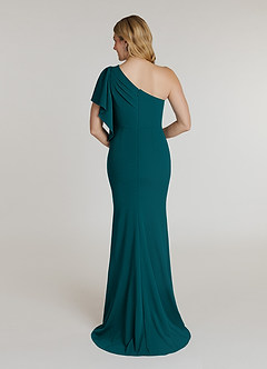 Azazie Pia vestidos de madre de la novia Vestido de Pavo Real de Crepé elástico de Corte Sirena con Plisado image2