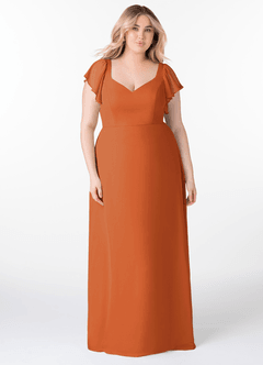 Azazie Syenna Brautjungfernkleider A-Linie Gestreift Chiffon Kleid Kanel image6