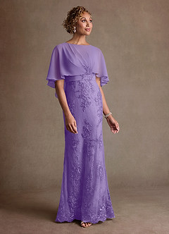 Azazie Amrita Mother of the Bride Dresses Tahiti Mermaid Lace Chiffon Dress image4