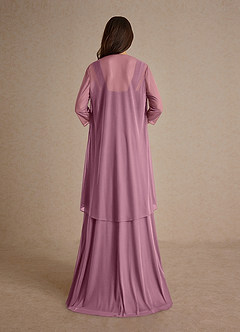 Azazie Clinton Mother of the Bride Dresses Vintage Mauve A-Line Pleated Mesh Dress image3