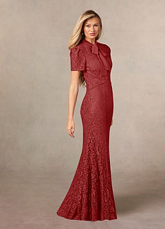 Azazie Carleannia Mother of the Bride Dresses Rust Mermaid Lace Chiffon Dress image3