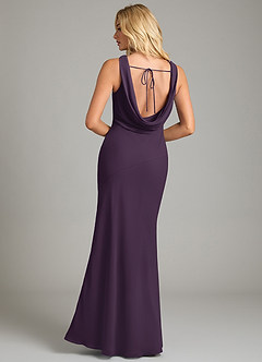 Azazie Rylina Bridesmaid Dresses Plum Mermaid Pleated Chiffon Dress image6