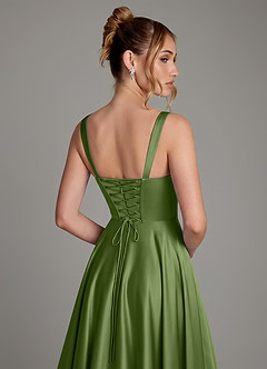 Azazie Azaria Bridesmaid Dresses Juniper A-Line Corset Stretch Satin Dress image2