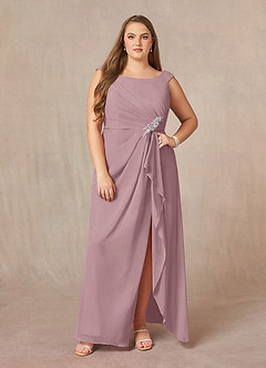 Azazie Yarrow Mother of the Bride Dresses Dusty Rose A-Line Pleated Chiffon Dress image10