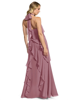 Azazie Velma Bridesmaid Dresses Vintage Mauve A-Line Side Slit Chiffon Dress image2