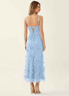 Lavinia Himmelblau Maxikleid mit 3D-Blumen-Korsett und Perlenstickerei image2