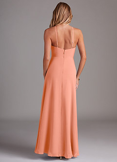 Azazie Bailey Final Sale Sunset A-Line Halter Side Slit Chiffon Dress image2