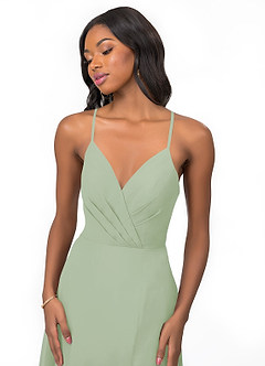 Azazie Everleigh Bridesmaid Dresses Dusty Sage A-Line Sweetheart Pleated Chiffon Dress image7
