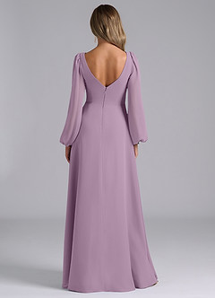 Azazie Omari Bridesmaid Dresses Wisteria A-Line Long Sleeve Chiffon Dress image6