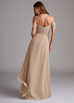 Azazie Marley Bridesmaid Dresses Taupe A-Line Off the Shoulder Chiffon Convertible Dress image2