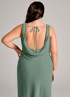 Azazie Rylina Jurken voor bruidsmeisjes Jurk van Chiffon met Zeemeermin Geplooid Eucalyptus image12