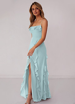 Barbie ♥ Azazie Bridesmaid Dresses Mist Sheath Bow Chiffon Dress image5