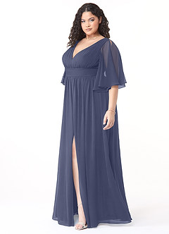 Azazie Temeka Bridesmaid Dresses Stormy A-Line Ruched Chiffon Dress image9