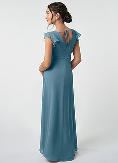 Azazie Claudine Junior Bermuda A-Line Pleated Chiffon Dress image4