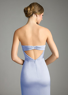 Azazie Leonis Vestidos de damas de honor Vestido de Hielo de Satén Elástico de Corte Sirena Convertible con Plisado image7