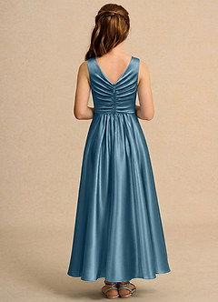 Azazie Ducky Girls Formal Flower Girl Klänningar Klä A-Line i Stretch Satin Plisserad image2