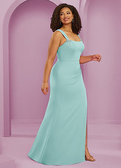 Barbie ♥ Azazie Bridesmaid Dresses Aqua Mermaid Pleated Chiffon Dress image4