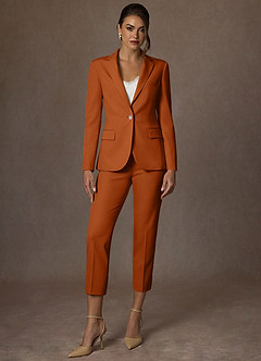 front Kennedy Naranja Quemada Blazer elástico estructurado