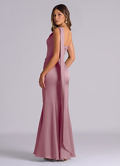 Azazie Inara Bridesmaid Dresses Vintage Mauve Mermaid Pleated Stretch Satin Dress image6