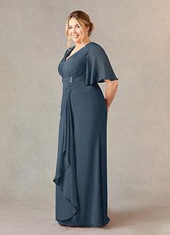 Azazie Carson Mother of the Bride Dresses Neptune A-Line V-Neck Lace Chiffon Dress image8