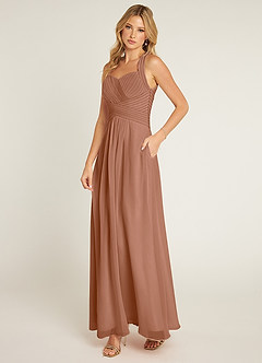 Azazie Claudia Bridesmaid Dresses Bronzer A-Line Sweetheart Neckline Chiffon Dress image2