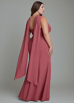 Azazie Sorrel Abiti da Damigella Abito Sirena in Chiffon Corsetto Merlot image15