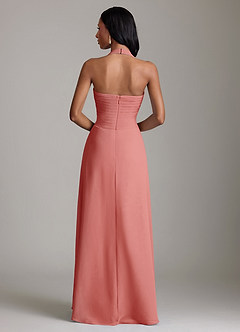 Azazie Clarisa 신부 들러리 드레스 A라인 주름진 쉬폰 바닥 길이 드레스 image2