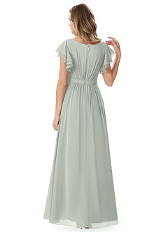 Azazie Daphne Modest Bridesmaid Dresses A-Line Ruffled Chiffon Floor-Length Dress image18