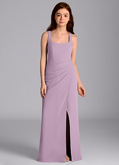 Azazie Mero Junior Meerjungfrau-Linie Plissee Chiffon Kleid Blauregen image6