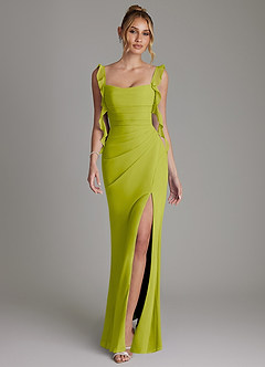 Azazie Jessamine Bridesmaid Dresses Lemongrass Mermaid Corset Chiffon Dress image1