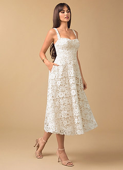 Elisa White Lace Midi Dress image6