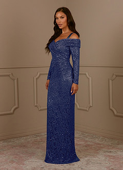 Azazie Indra Mother of the Bride Dresses Stormy Sheath Sequins Lace Dress image2