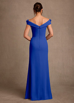 Azazie Jettie Mother of the Bride Dresses Royal Blue Sheath Pleated Chiffon Dress image3