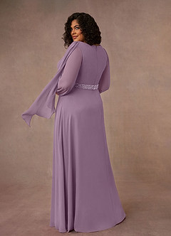 Azazie Priyanka Abiti per la Madre della Sposa Abito A-Line in Chiffon Plissettato con Scollo a Barca Glicine image2