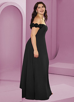 Barbie ♥ Azazie Jurken voor bruidsmeisjes Converteerbaar Jurk van Chiffon met A-Lijn Off the Shoulder Zwart image15