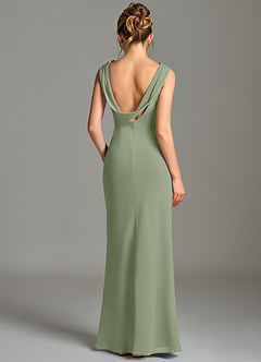 Azazie Kieryn Bridesmaid Dresses Pistachio Mermaid Pleated Chiffon Dress image2