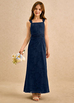 Azazie Brookie Girls Formal Venta final Vestido de Dusty Rose de Devorado Floral de Corte en A con Sin mangas image3